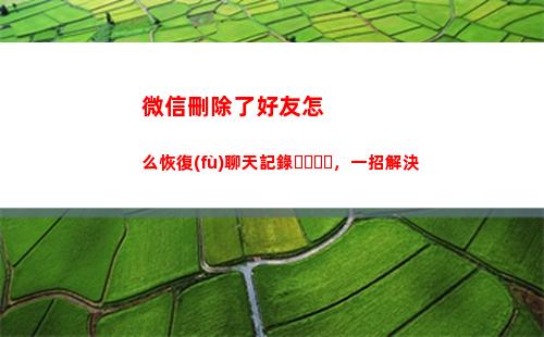 微信刪除了好友怎么恢復(fù)聊天記錄，一招解決(微信好友刪除了怎么添加回來(lái))